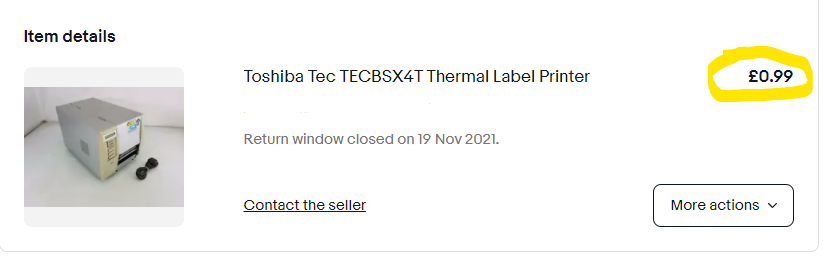 Toshiba Label Printer