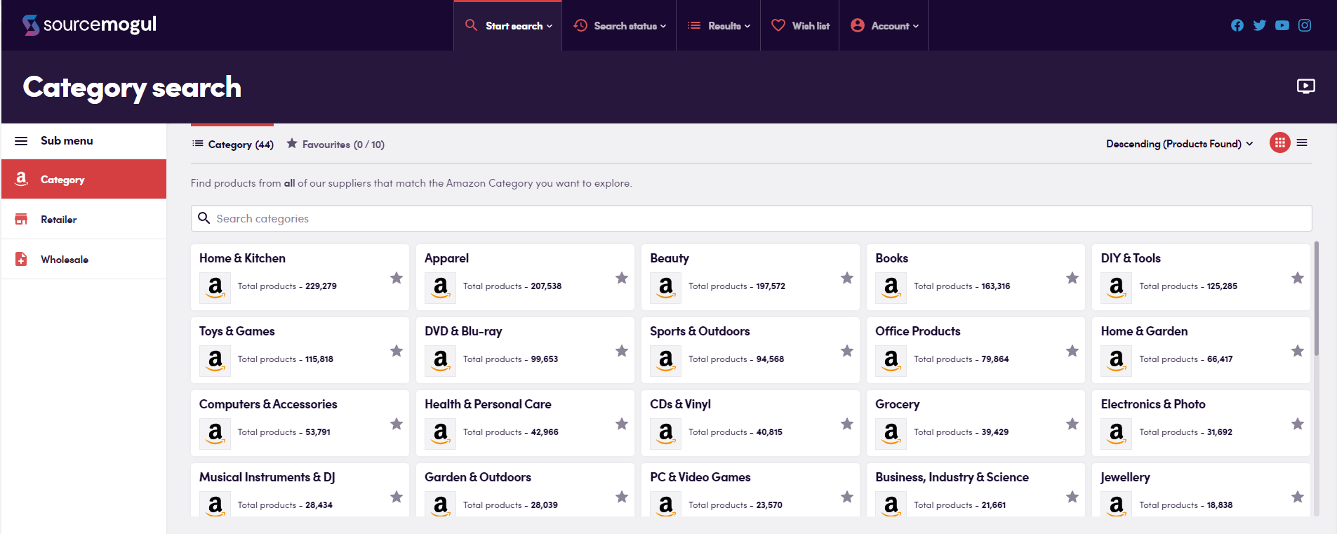Source Mogul Search by Category