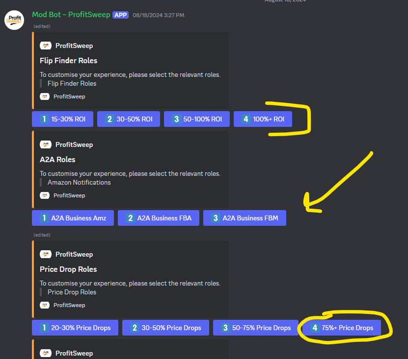 Profit Sweep Price Errors